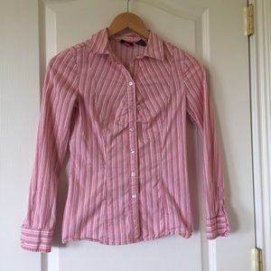Old College Inn striped pink button down shirt S